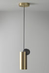 Calée V3 suspension design, cylindrical, graphite and gold. CVL Luminaires. 
