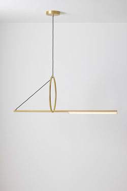 Cercle&Trait mobile pendant lamp in brass 123cm. CVL Luminaires. 