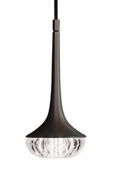 Flea pendant in satin brass, pressed glass and black cable. CVL Luminaires. Flea pendant in satin brass, pressed glass and black cable. CVL Luminaires.