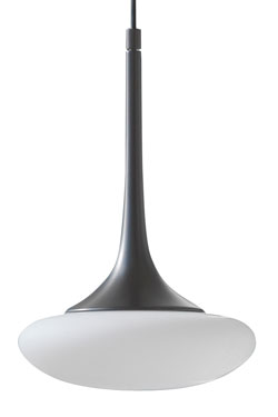 Pendant Louis XS graphite finish, opal glass. CVL Luminaires. 