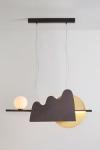 Nacho small graphic pendant lamp in solid brass and opal glass. CVL Luminaires. 