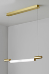 Signal design pendant, neon new look, in satin brass 77cm. CVL Luminaires. 