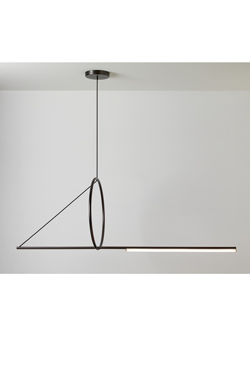 Ultra-design pendant, hanging circle, satin graphite finish. CVL Luminaires. 