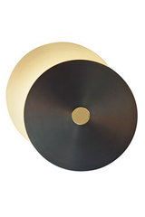 Petite applique design 2 disques, laiton satiné-graphite-laiton poli. CVL Luminaires. 