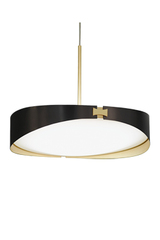 RING suspension en laiton finition satiné et graphite et diffuseur blanc. CVL Luminaires. RING suspension en laiton finition satiné et graphite et diffuseur blanc. CVL Luminaires.