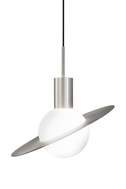 Saturne XS suspension planète argentée. CVL Luminaires. 