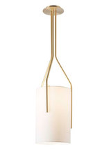 Suspension Arborescence XXS, laiton satiné, abat-jour en Drop Paper . CVL Luminaires. Suspension Arborescence XXS, laiton satiné, abat-jour en Drop Paper . CVL Luminaires.