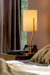 Table Lamp, Satin Brass and Drop Paper Arborescence. CVL Luminaires. 