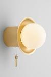 aned small gold wall light with pull cord. CVL Luminaires. 