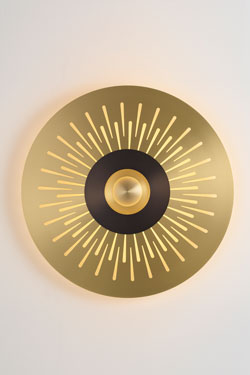 Atmos Stella gold wall light in solid brass. CVL Luminaires. 