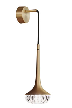 Flea wall lamp in satin brass and clear glass. CVL Luminaires. 