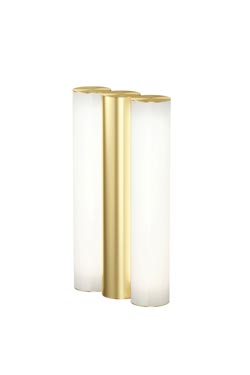 Gamma 2-light satin brass bathroom wall lamp. CVL Luminaires. 