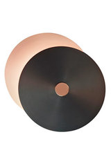 Wall lamp Eclipse 2 discs polished copper-graphite-copper polished small model. CVL Luminaires. 