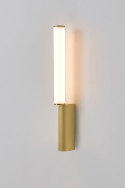 Signal 445 retro neon wall light in satin brass. CVL Luminaires. 