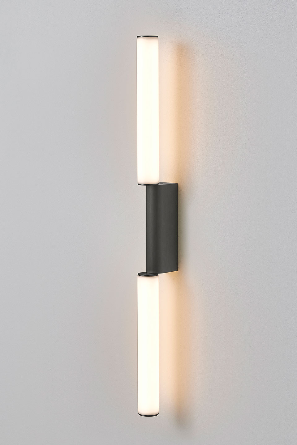 Signal 720 double neon retro-contemporary black wall light. CVL Luminaires. 