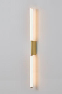 Signal 920 gold double neon retro-contemporary style wall light. CVL Luminaires. 