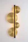 Strate Moon disc wall lamp in satined brass. CVL Luminaires. 