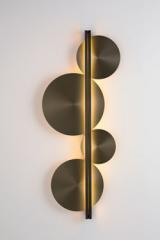 Strate Moon large contemporary wall light in black brass. CVL Luminaires. 