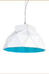 Apollo grande suspension blanche intérieur turquoise. Dark. Apollo grande suspension blanche intérieur turquoise. Dark.