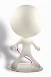 Space Walker  white and red wire floor lamp 140cm. Dark. 