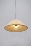 Design pendant light, conical in cork Capitano. Dark. 