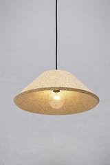 Design pendant light, conical in cork Capitano. Dark. 