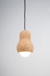 Designer pendant light in cork 1 light. Dark. 