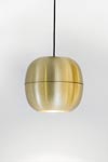 Round pendant lamp in golden metal IJ- Metal lamp. Dark. 