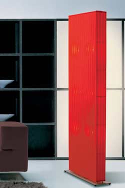 Illuminated red screen in pleated fabric 60cm. Dix Heures Dix. 