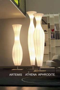 Athéna lampadaire tissu blanc 2,18m. Dix Heures Dix. 