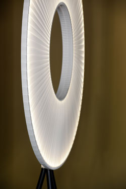 Iris floor lamp in ribbon, small model. Dix Heures Dix. 