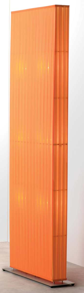 Paravent lumineux orange en tissu plissé 60cm. Dix Heures Dix. 