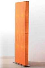 Paravent lumineux orange en tissu plissé 60cm. Dix Heures Dix. 