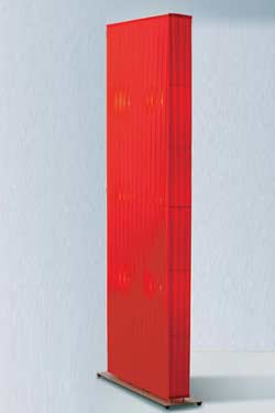 Illuminated red screen in pleated fabric 60cm. Dix Heures Dix. 