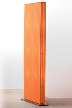 Orange illumintaed screen in pleated fabric 60cm. Dix Heures Dix. 