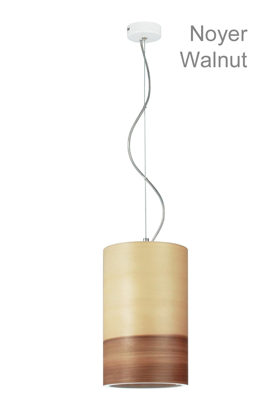 Funk long pendant lamp in walnut wood. Dreizehngrad 13°. 