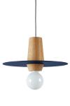 Blue-purple wood and metal Disco pendant light. Dreizehngrad 13°. 