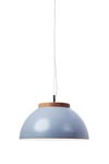 LED pendant light in matt gray aluminum and solid oak. Dreizehngrad 13°. 