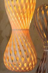 Swing pendant in the shape of an hourglass rounded maple wood slats height 70cm. Dreizehngrad 13°. Swing pendant in the shape of an hourglass rounded maple wood slats height 70cm. Dreizehngrad 13°.
