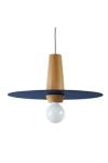 Wood and metal blue-purple  pendant lamp Disco. Dreizehngrad 13°. 