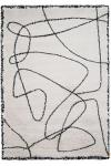 Eskiss tapis noir et blanc motif abstrait 160x230. Edito Paris. 