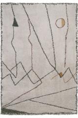 Mirro jaune et vert tapis contemporain sur fond écru 160x230cm. Edito Paris. Mirro jaune et vert tapis contemporain sur fond écru 160x230cm. Edito Paris.