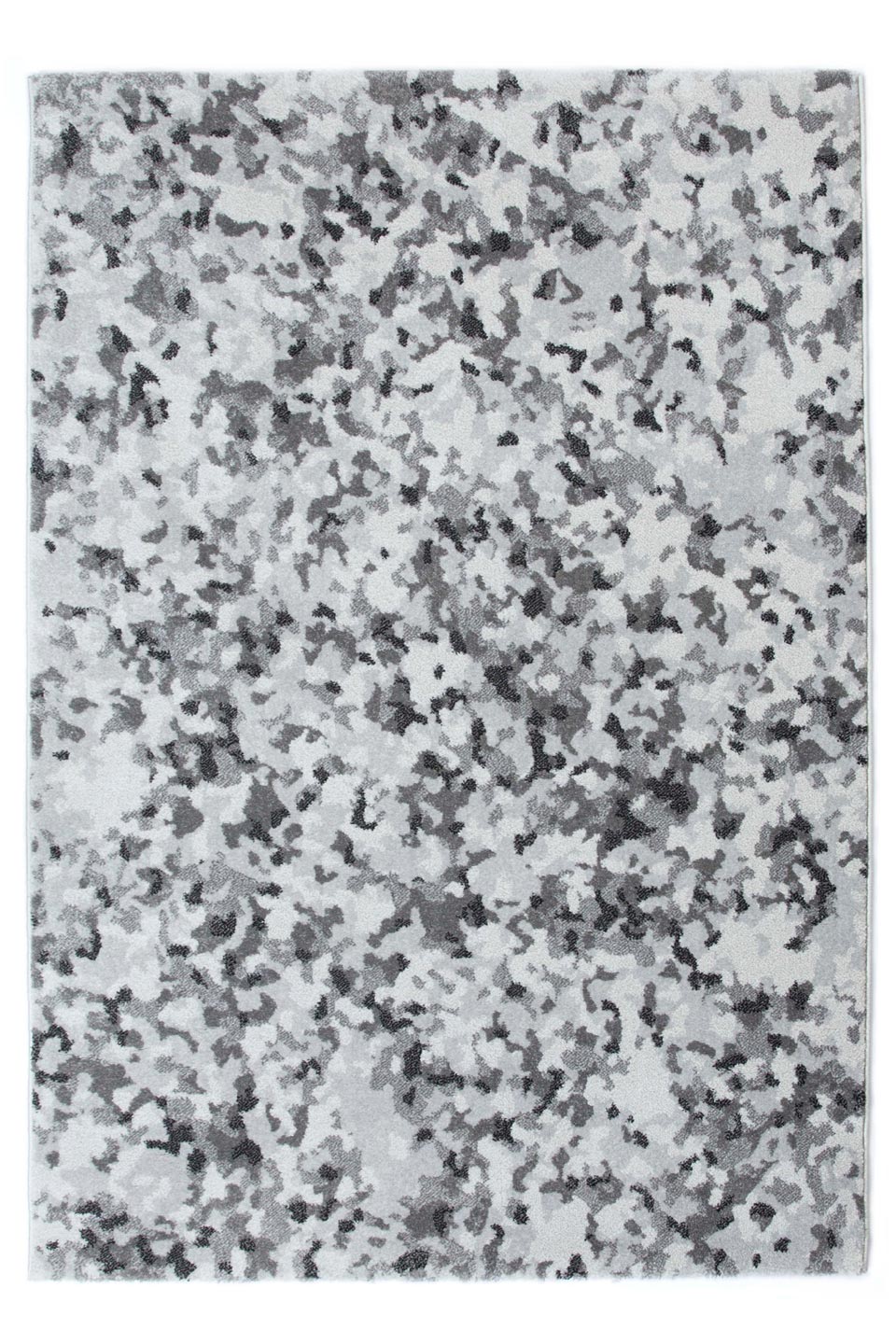 Tapis Contemporain Minimaliste Motif Camouflage Gris Blanc Noir