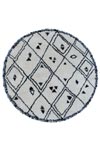 Tapis rond Berber Farandole gris et noir 160cm. Edito Paris. 