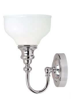 Applique chrome et verre pour salle de bain Cheadle . Elstead Lighting. 