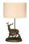 Lampe de table cerf et faon en bronze Amelia. Elstead Lighting. 