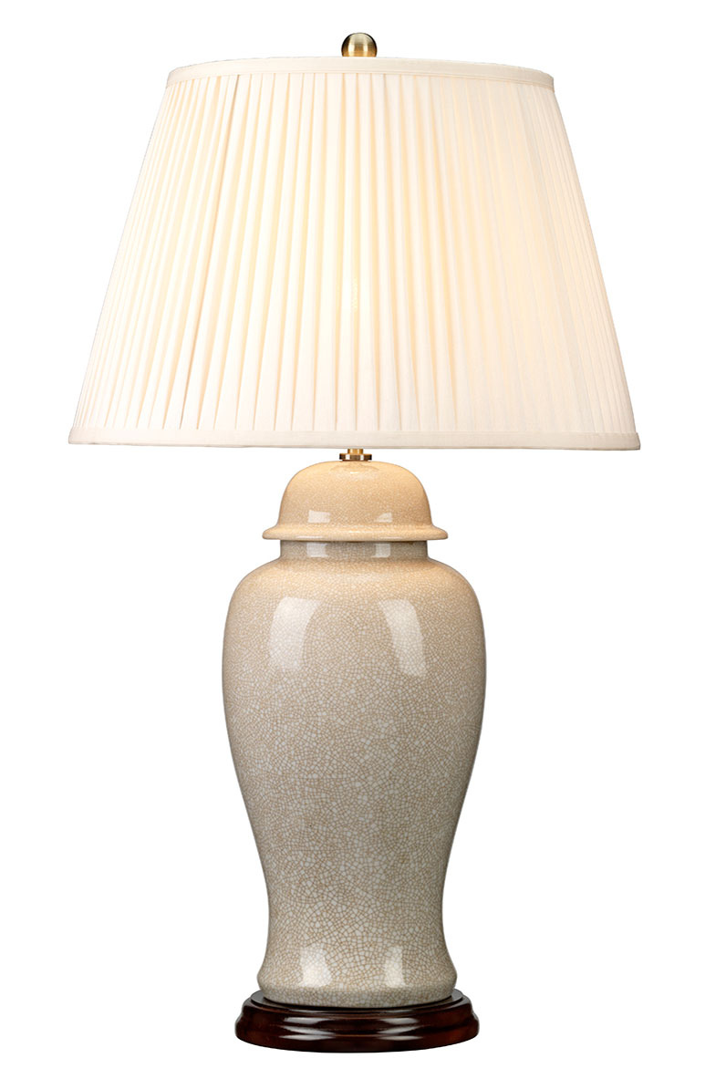 Lampe de table en porcelaine chinoise ivoire craquelé. Elstead Lighting. 