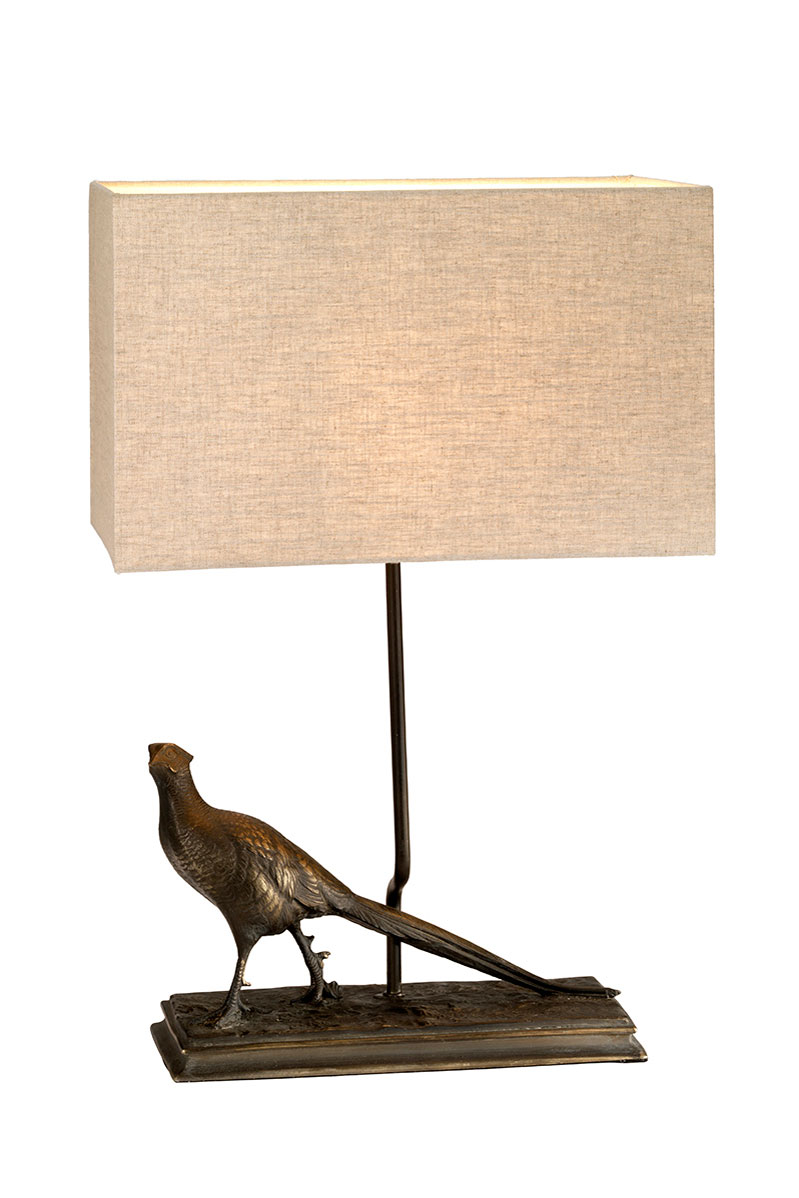 Lampe de table Faisan en bronze. Elstead Lighting. 
