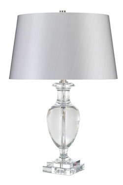Lampe de table vase rond transparent Antonia. Elstead Lighting. 