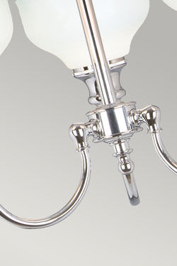 Lustre salle de bain chrome et verre Cheadle. Elstead Lighting. 